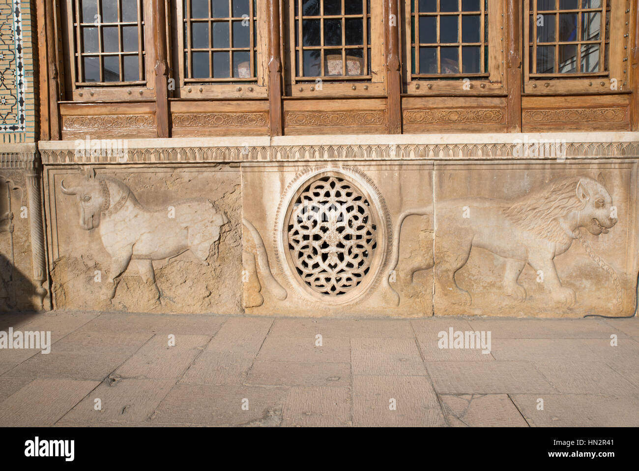 Geformte Dekoration Qavam House (Narenjestan e Ghavam), Shiraz, Iran Stockfoto