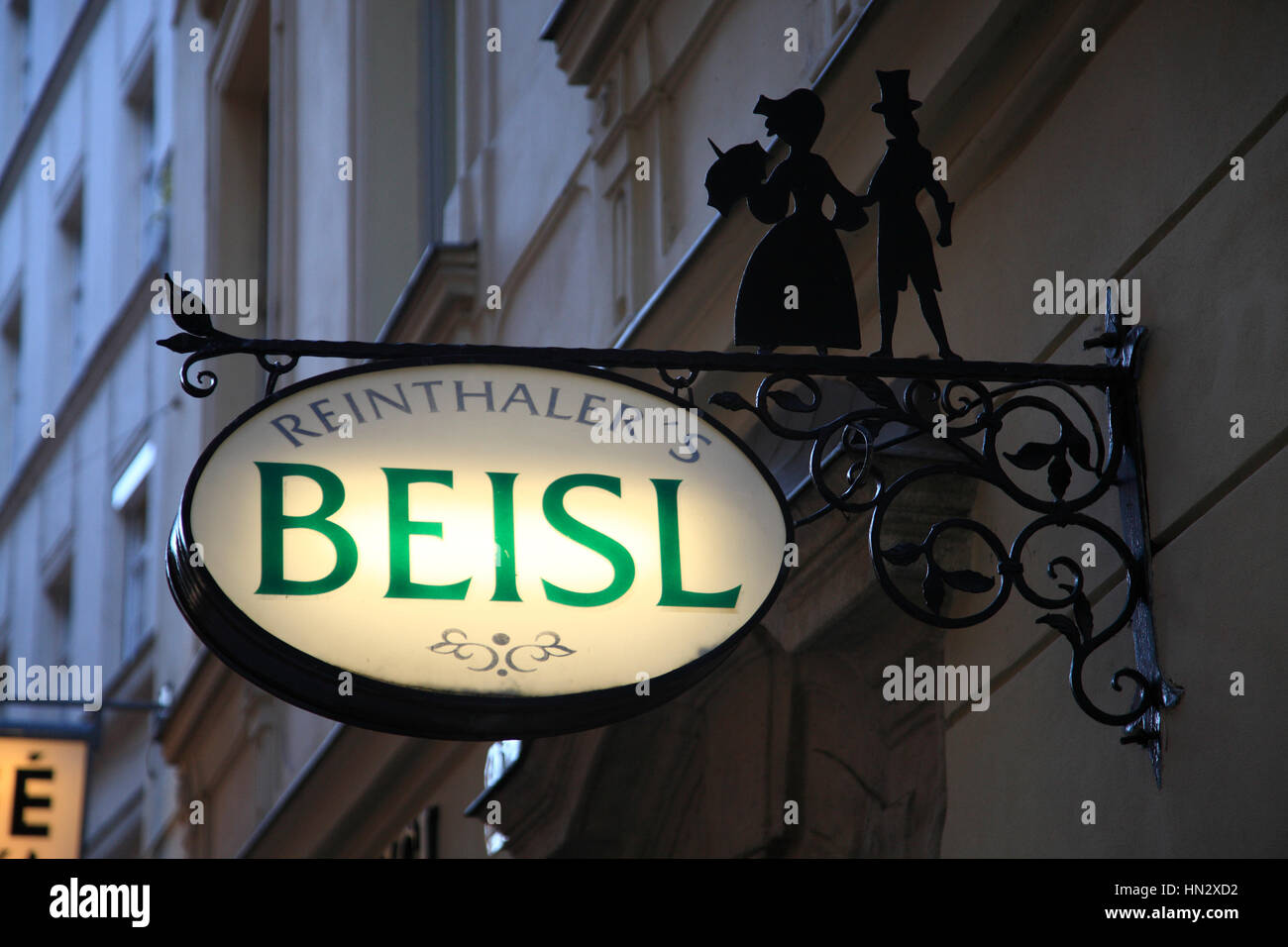 Restaurant Schild, Wien, Österreich, Europa Stockfoto Restaurant Schild, Wien, Österreich, Europa Stockfoto