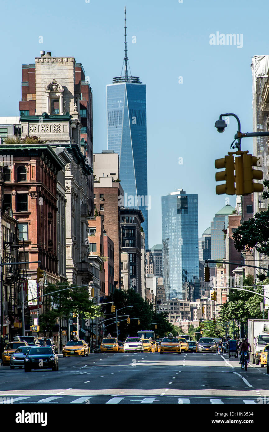 Skyline von New York City Taxi Straßen USA Big Apple Stockfoto