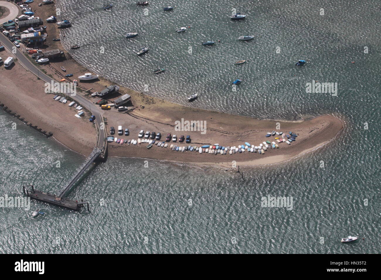 Luftaufnahme des Eastney spucken Eastney Southsea Hampshire Stockfoto