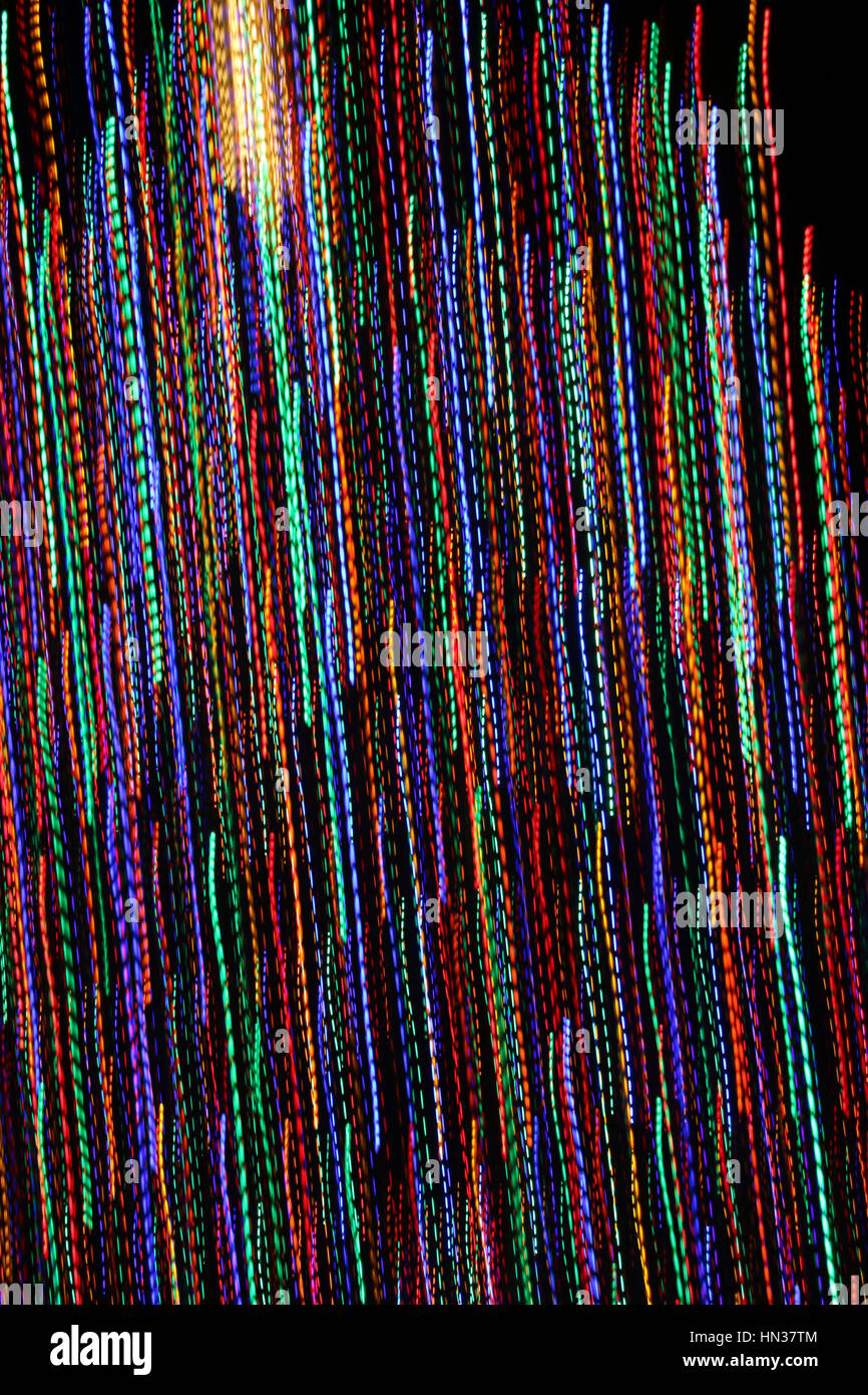 Abstrakt, Streifen von bunten Lichtern. Stockfoto