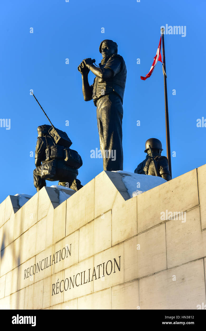 Versöhnung: Die Friedenssicherung-Denkmal in Ottawa, Kanada. Stockfoto