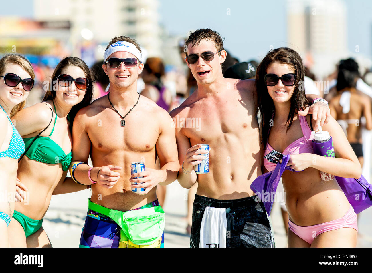 Panama City Beach, Florida. Spring Break, 2011. Gruppe von College-Studenten. Stockfoto