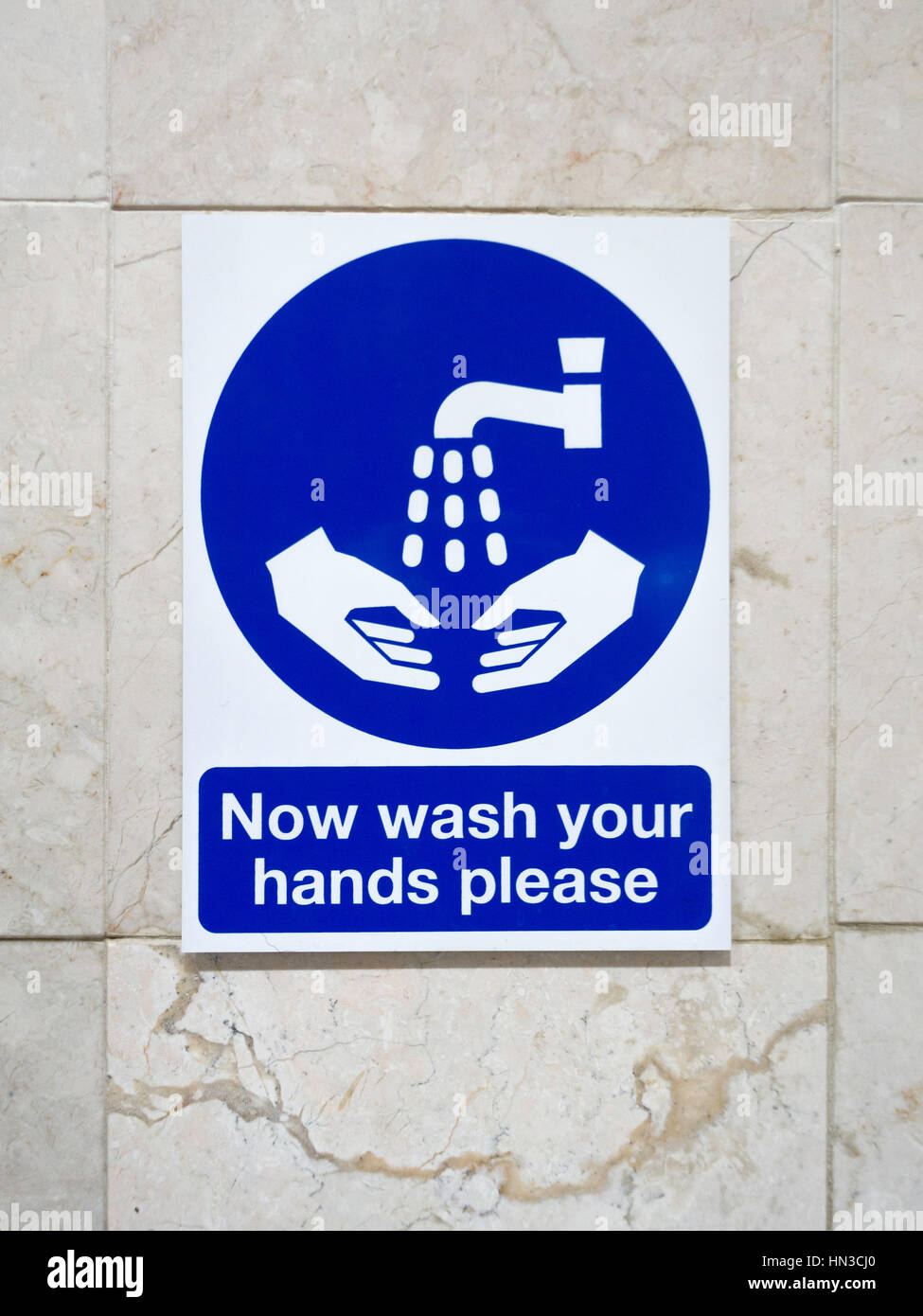 Vsafety Schild „Jetzt Hände Waschen Bitte“ – Blau/weiß, 150x200 Mm, Aus Kunststoff, EN ISO 7010 Konform