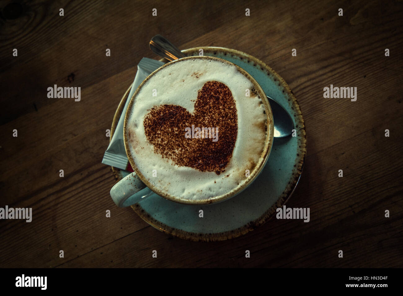 Cappuccino Kaffee mit Liebe Stockfoto