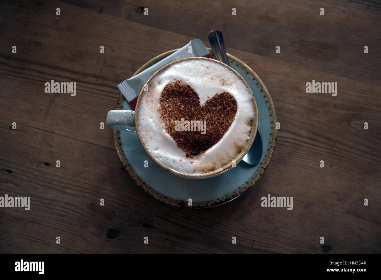 Cappuccino Kaffee mit Liebe Stockfoto