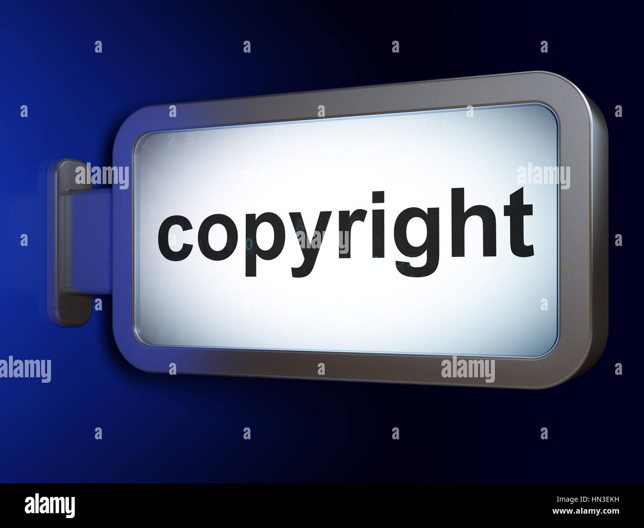 Begriff: Urheberrecht an Werbung Plakat Hintergrund, 3D-Rendering Stockfoto