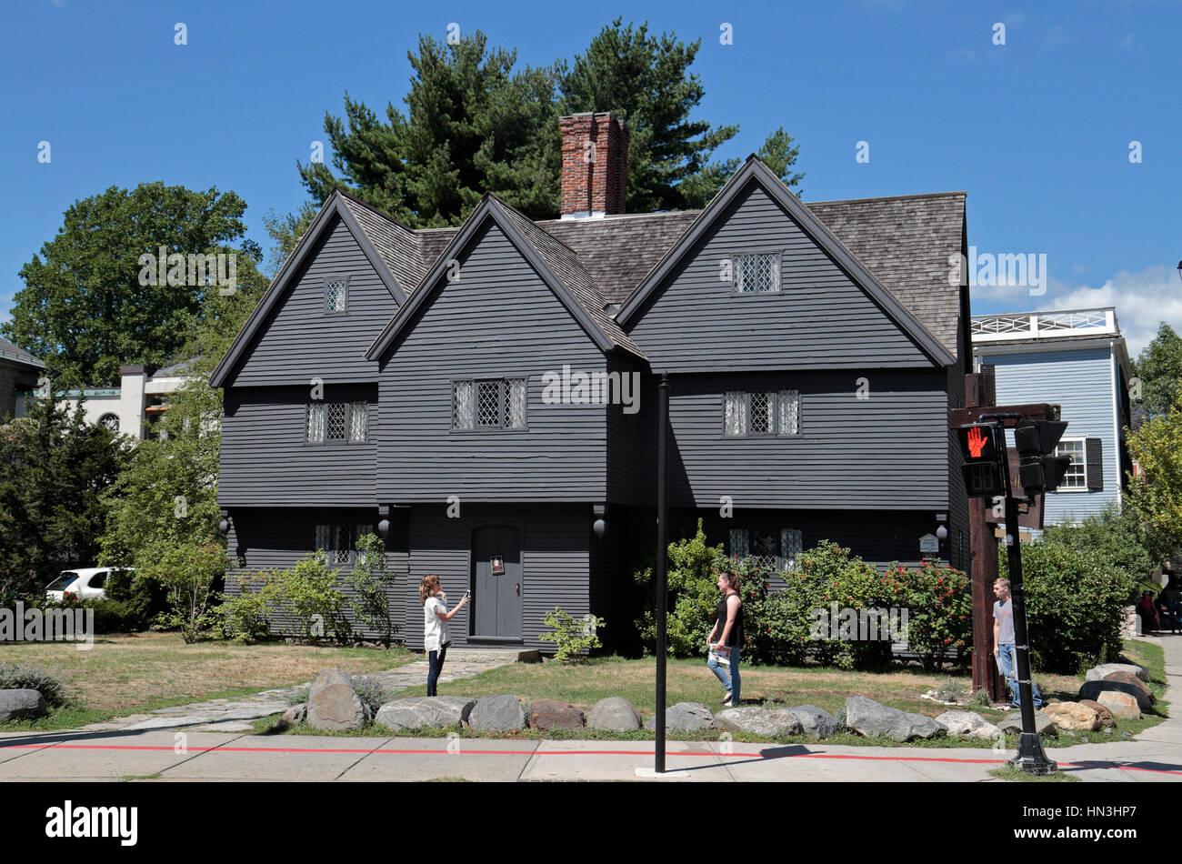 Die Jonathan Corwin House auch bekannt als The Witch House, im Zusammenhang mit einem Salem Witch Trials Museum in Salem, Massachusetts, Vereinigte Staaten. Stockfoto