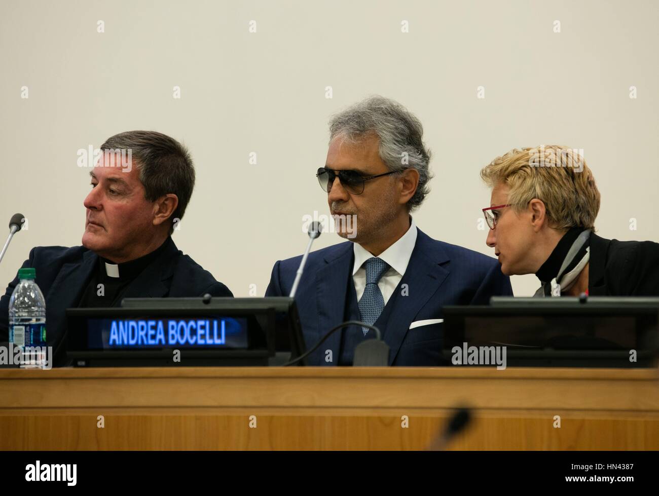 Vereinten Nationen, New York, USA, 16. September 2016 - Andrea Bocelli während der hochrangigen Kindertreff auf Lösungen zur Erreichung der Ziele für nachhaltige Entwicklung heute am Hauptsitz UNO in New York. Foto: Luiz Rampelotto/EuropaNewswire | weltweite Nutzung Stockfoto