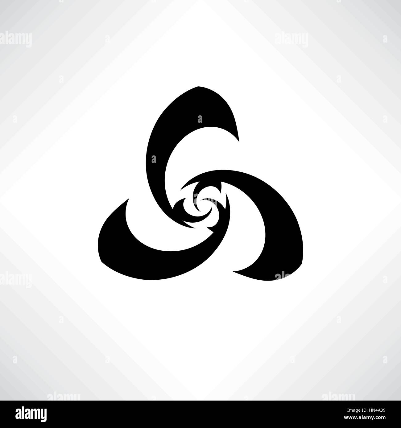 Geometrische abstrakte stilvolles Logo Design Element. Vektor stylzed Blume Insignia. Modernes Design von floralen Ventilator Symbol. Stock Vektor