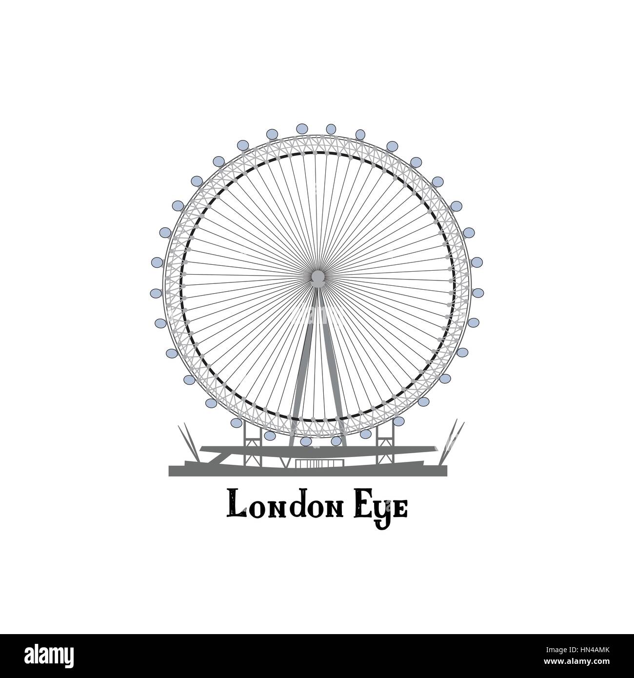 Reisen London City Place. englisch Sehenswürdigkeiten London Eye sightseeing das Großbritannien Hintergrund design Element. Stock Vektor