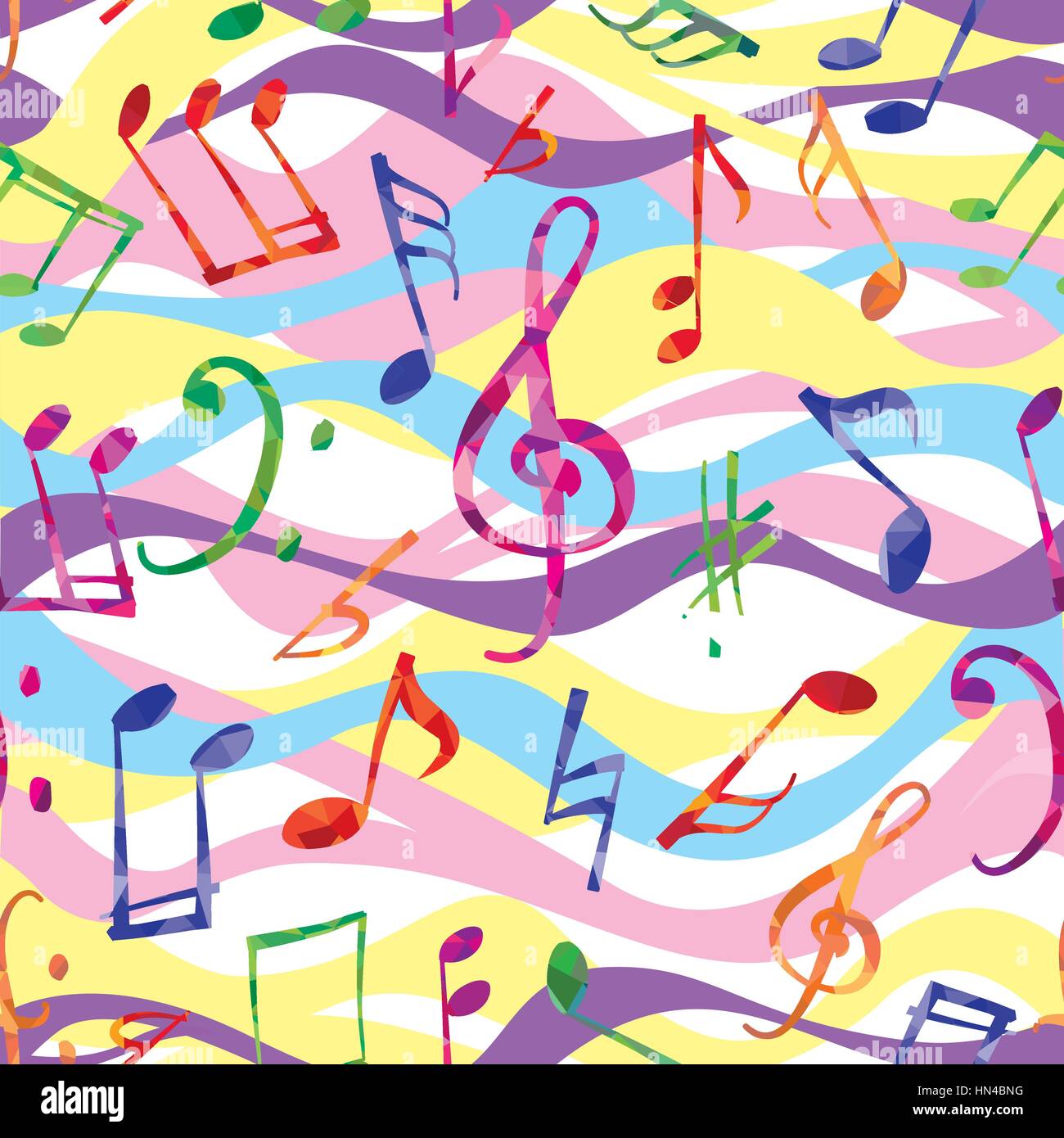 Musikalische Muster. Noten und Zeichen nahtlose Hintergrund Stock Vektor