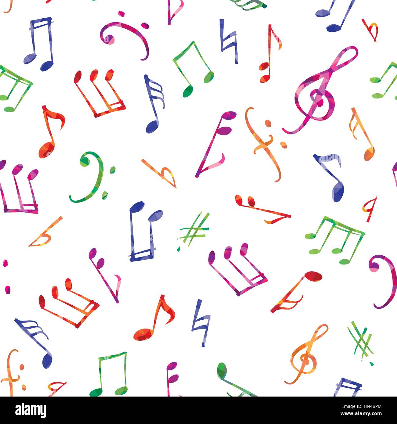 Musikalische Muster. Noten und Zeichen nahtlose Hintergrund Stock Vektor