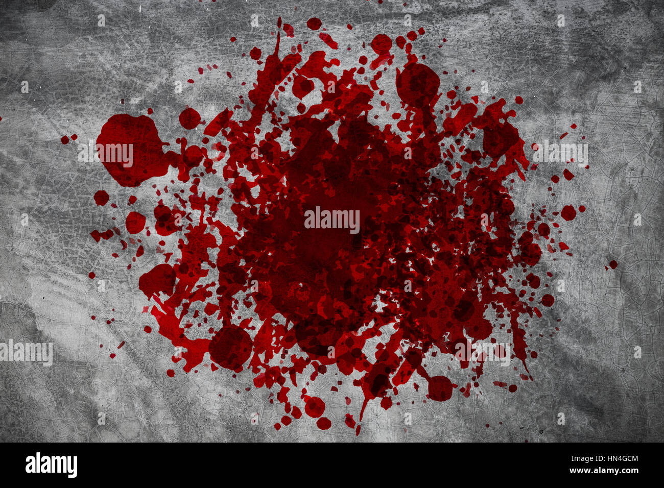 Blut an der Wand, Halloween blutiger Mord oder Tod Kriminalität killer Verletzung Konzept. Stockfoto