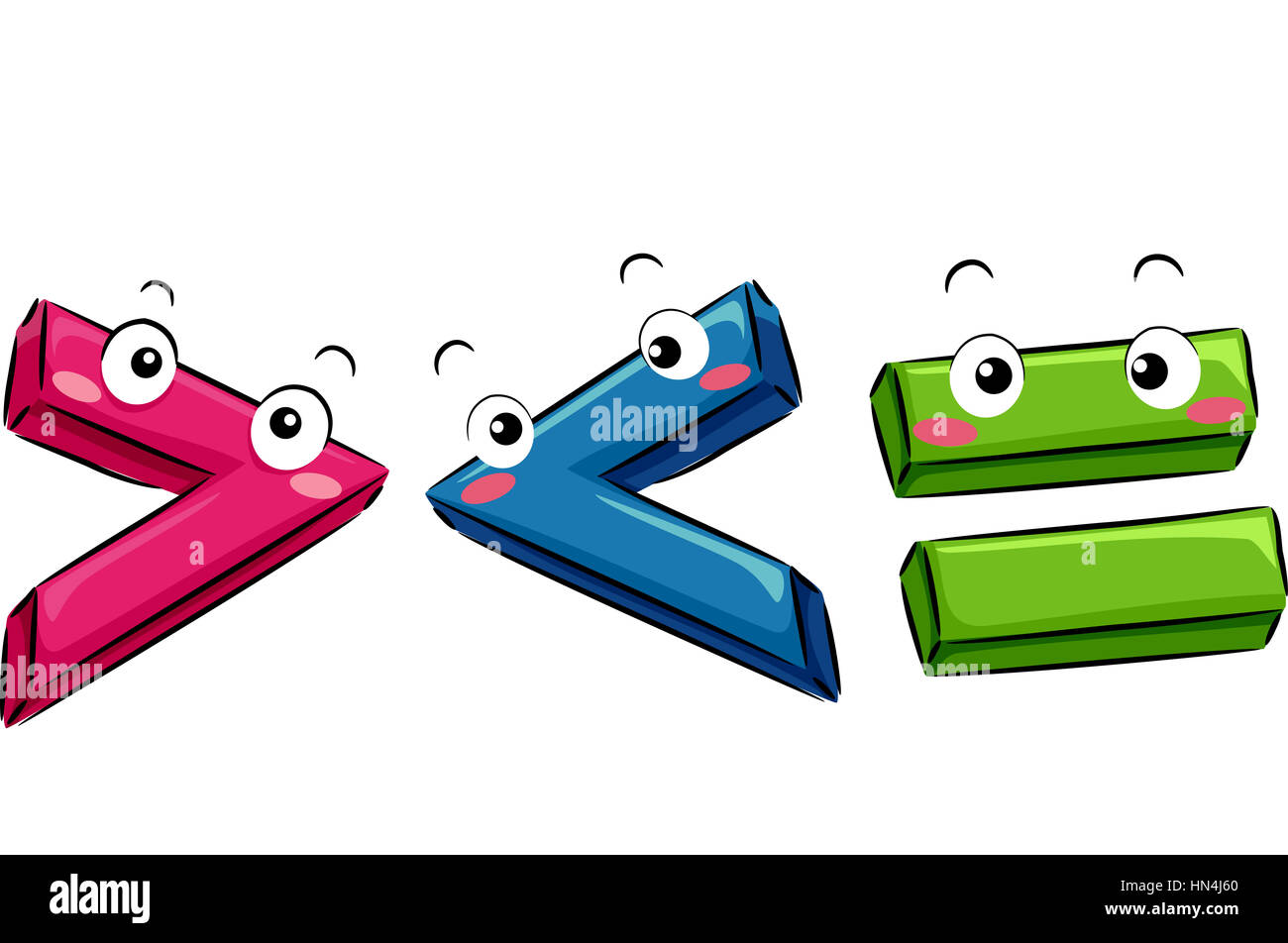 Maskottchen Abbildung mit mathematischen Symbolen Stockfoto