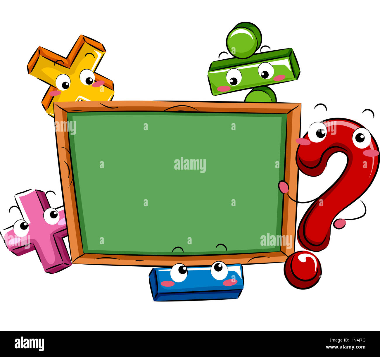 Maskottchen Abbildung mit mathematischen Symbolen Stockfoto