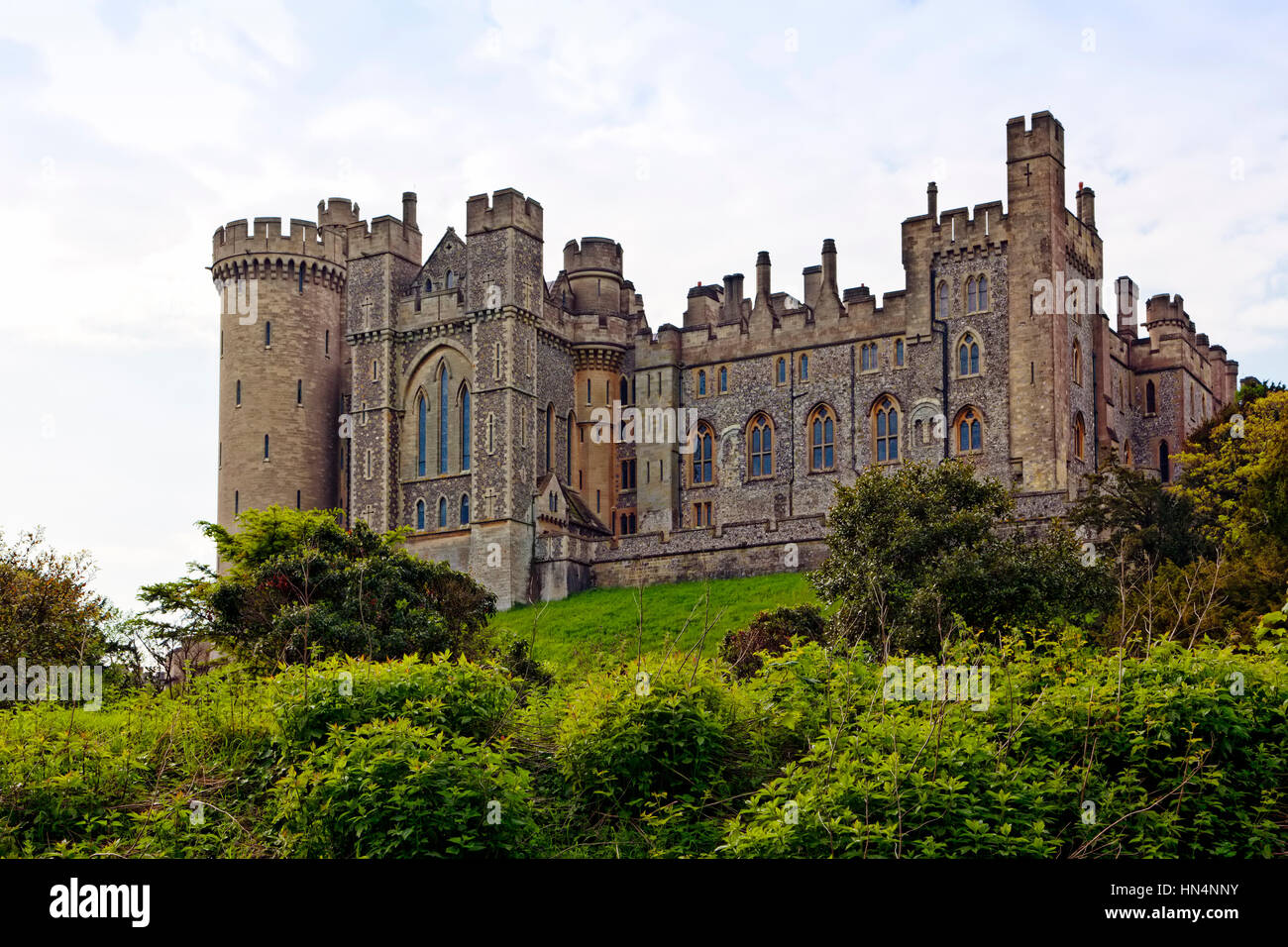 Arundel, West Sussex, UK - 17. Mai 2014: Die 11. Jahrhundert Burg von Arundel, Blick von Osten. Arundel Castle ist der Hauptsitz der Duke n Stockfoto