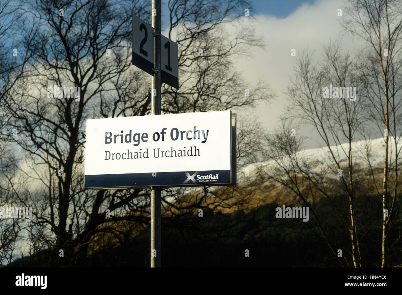 Bridge of Orchy Bahnhof, schottische Highlands, Großbritannien. Stockfoto