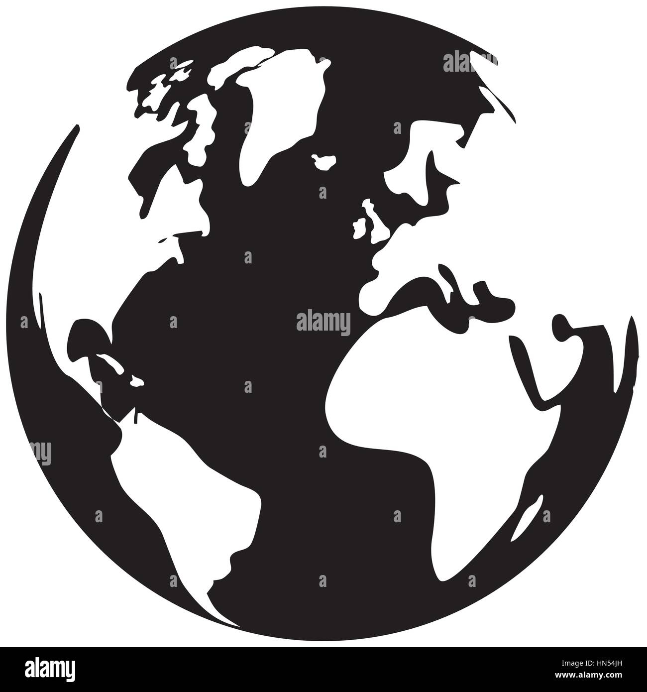 Schwarze Und Weisse Planet Erde Symbol Bild Vektor Illustration Design Stock Vektorgrafik Alamy