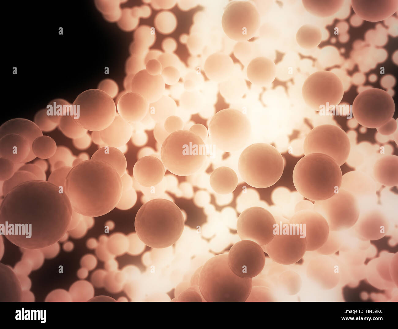 Abstrakte Gruppe von Neon Zellen-Molekülen Stockfoto