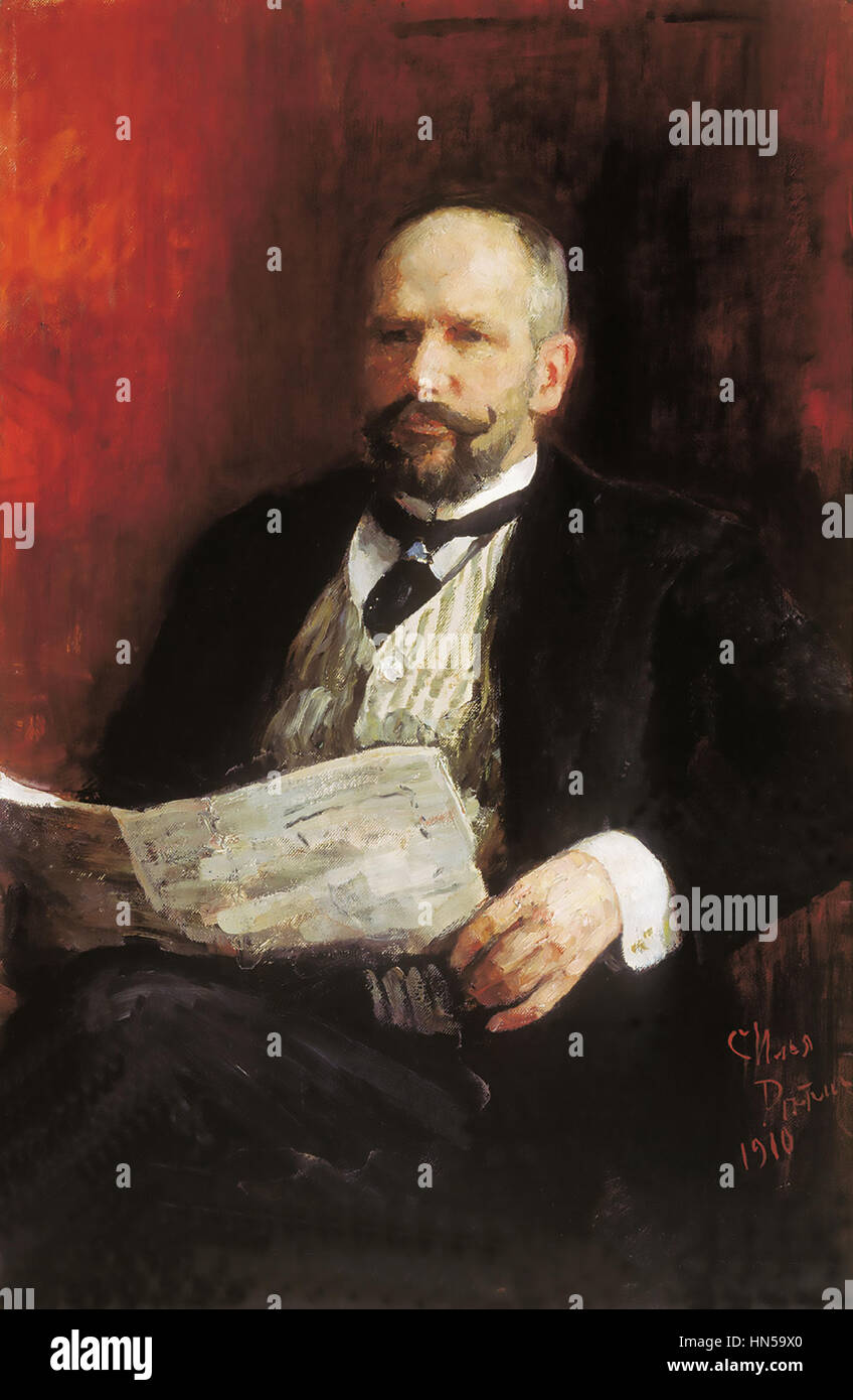 PYOTR STOLYPIN (1862-1911) kaiserlich russischer Staatsmann in einem 1910 Gemälde von Ilja Repin Stockfoto