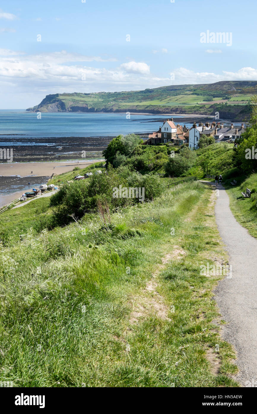 Robin Hoods Bay und Old Peak, North Yorkshire, England, UK Stockfoto