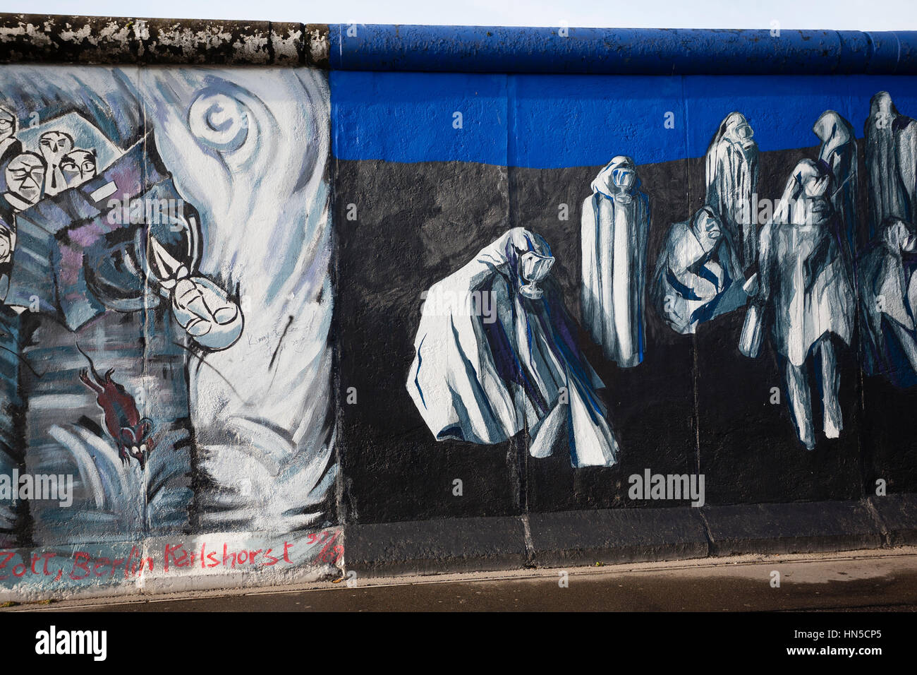 Deutschland, Berlin: Teil der ehemaligen Berliner Mauer an der East Side Gallery Stockfoto