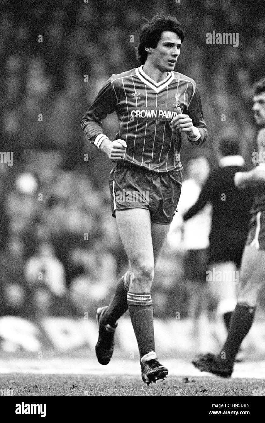 ALAN HANSEN LIVERPOOL FC 1. Februar 1985 Stockfoto