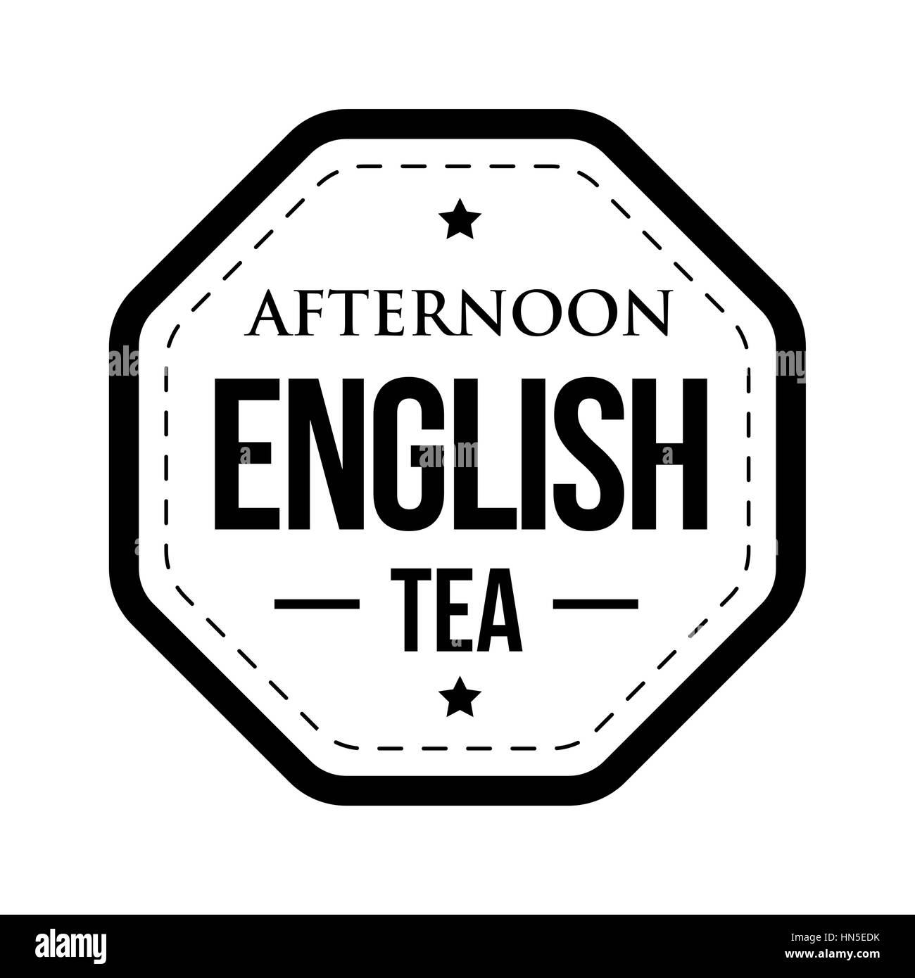 Am Nachmittag English Tea Vintage Stempel Stock Vektor
