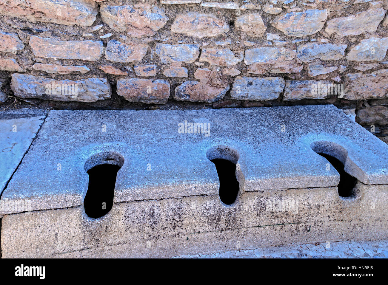 Latrinen Teil der Scholastica Bäder-Ephesus-Türkei Stockfoto