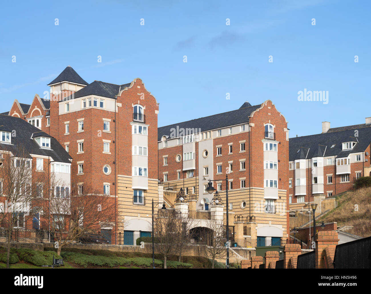 Die Union Treppen Wohnungen, Wohnanlage, North Shields, England, UK Stockfoto