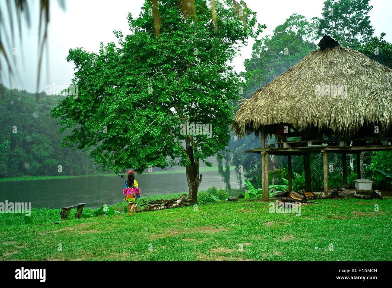 Embera Gemeinschaften sind in dieser Wildnis Grenze verstreut in den Nationalparks, einschließlich 318.000 Hektar großen Chagres Nationalpark und Adjo weitgehend geschützt Stockfoto