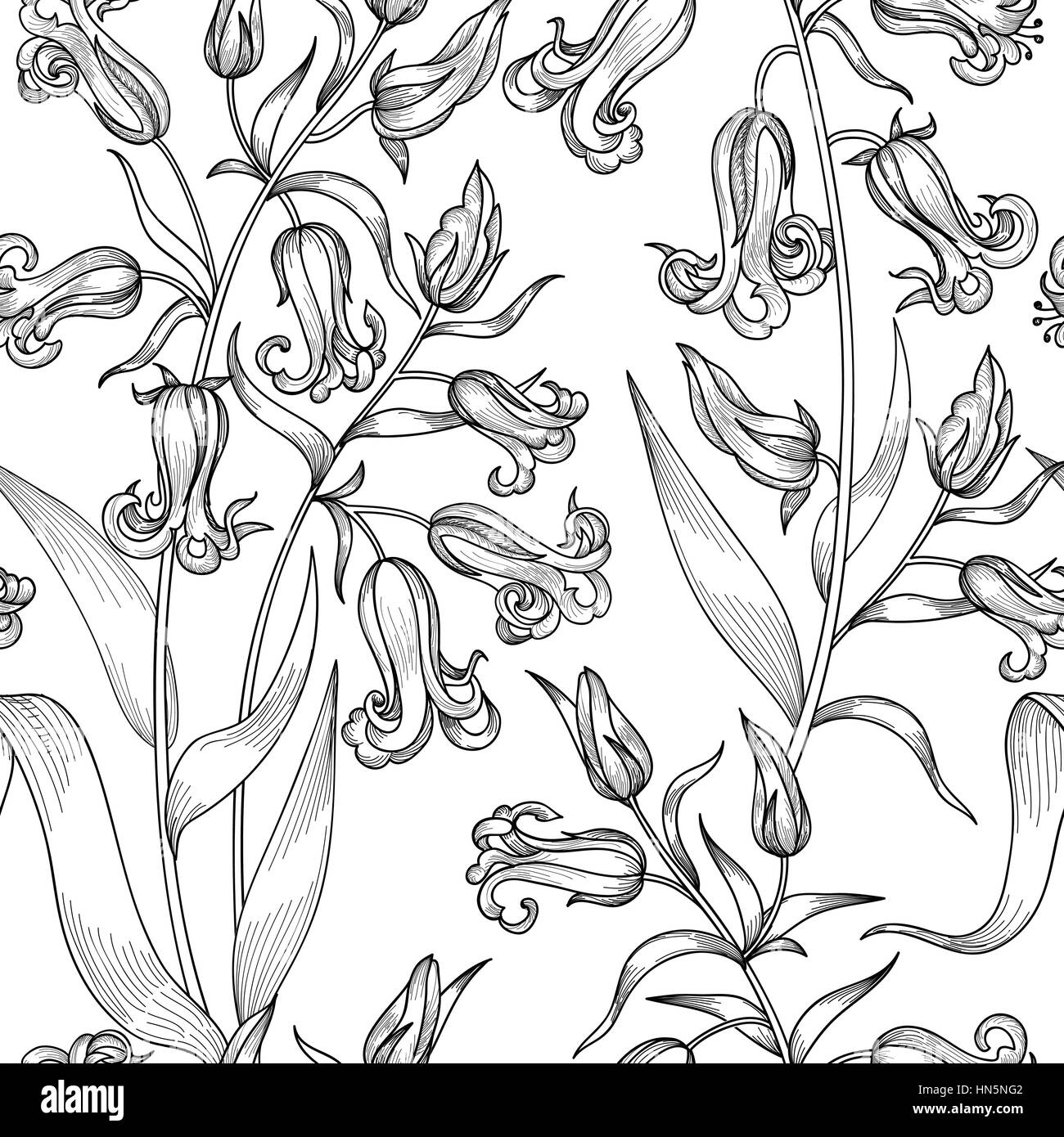 Florale nahtlose Muster. Blume Hintergrund. geblümte Fliese ornamentale Textur mit Blumen Frühling Garten gedeihen. Stock Vektor