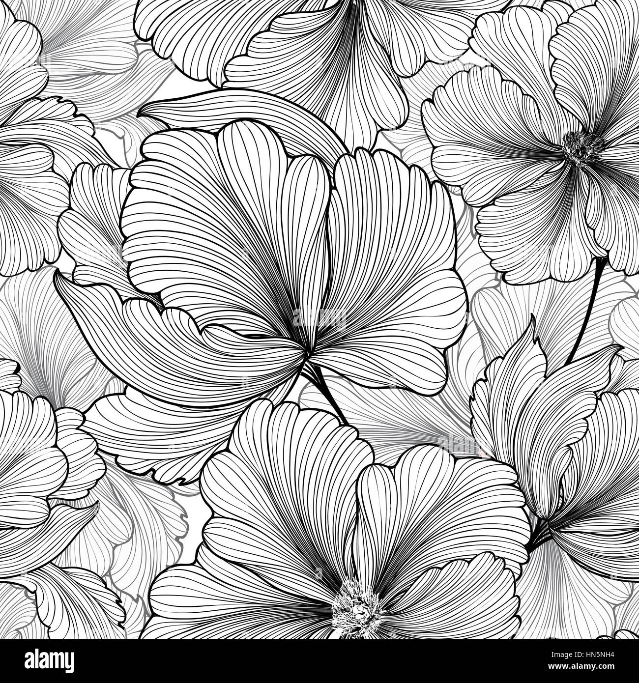 Florale nahtlose Muster. Blume Hintergrund. geblümte Fliese ornamentale Textur mit Blumen Frühling Garten gedeihen. Stock Vektor