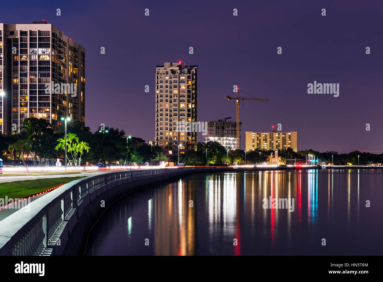 Waterfront-Bau auf Bayshore Boulevard, Tampa, Florida, USA Stockfoto