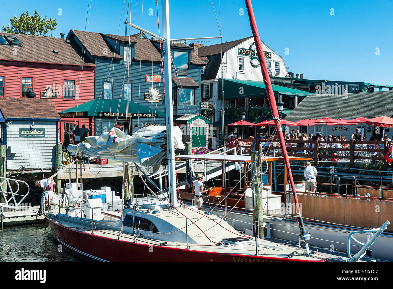 Bowens Wharf, Newport, Rhode Island, USA. Stockfoto