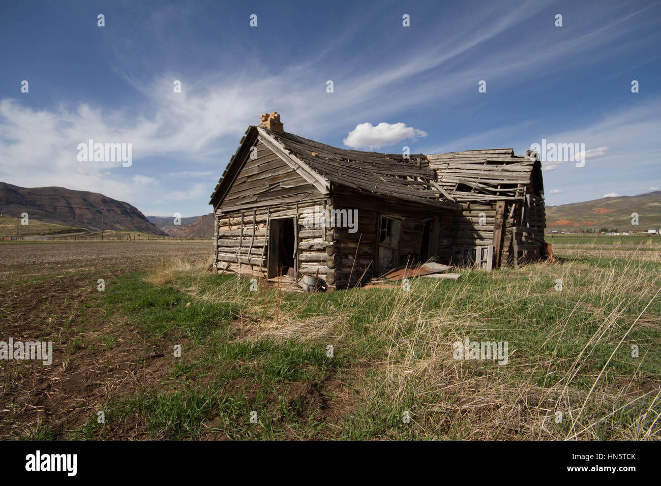 Eine alte Scheune im Norden Utahs, Morgan, Utah, USA Stockfoto