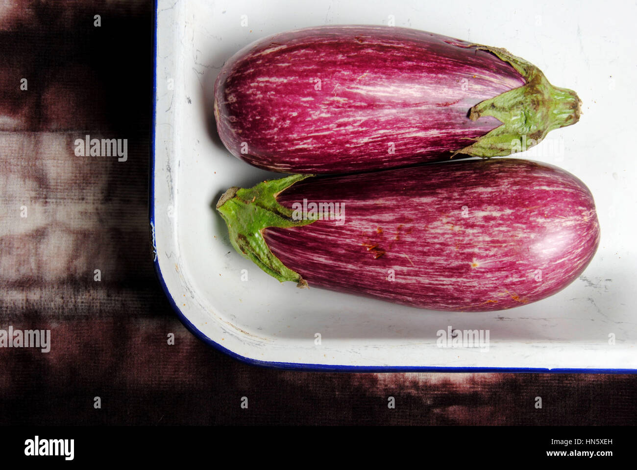 Lila abgestreift Aubergine Stockfoto