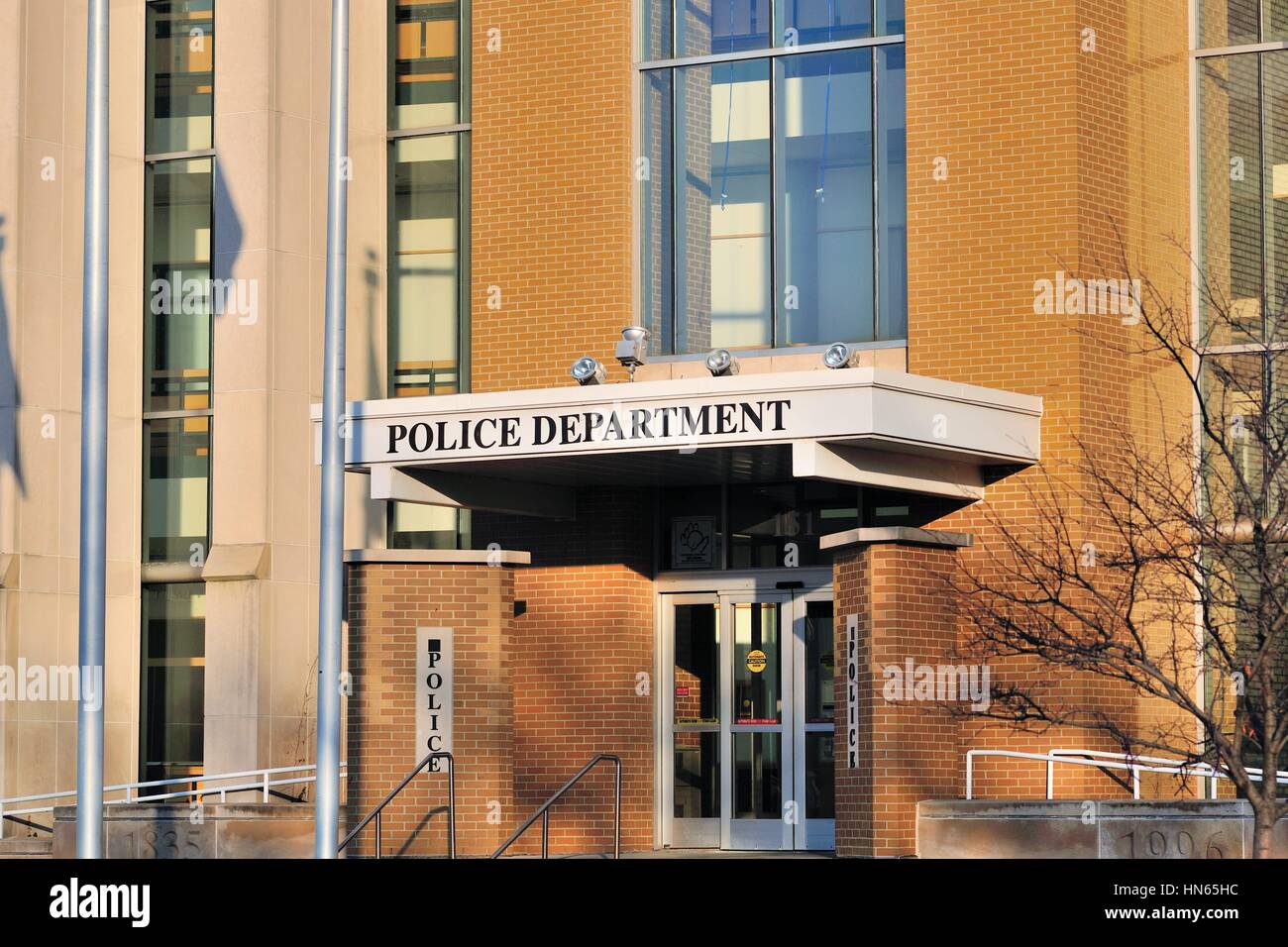 Eine Polizeiabteilung in Elgin, Illinois, USA. Stockfoto