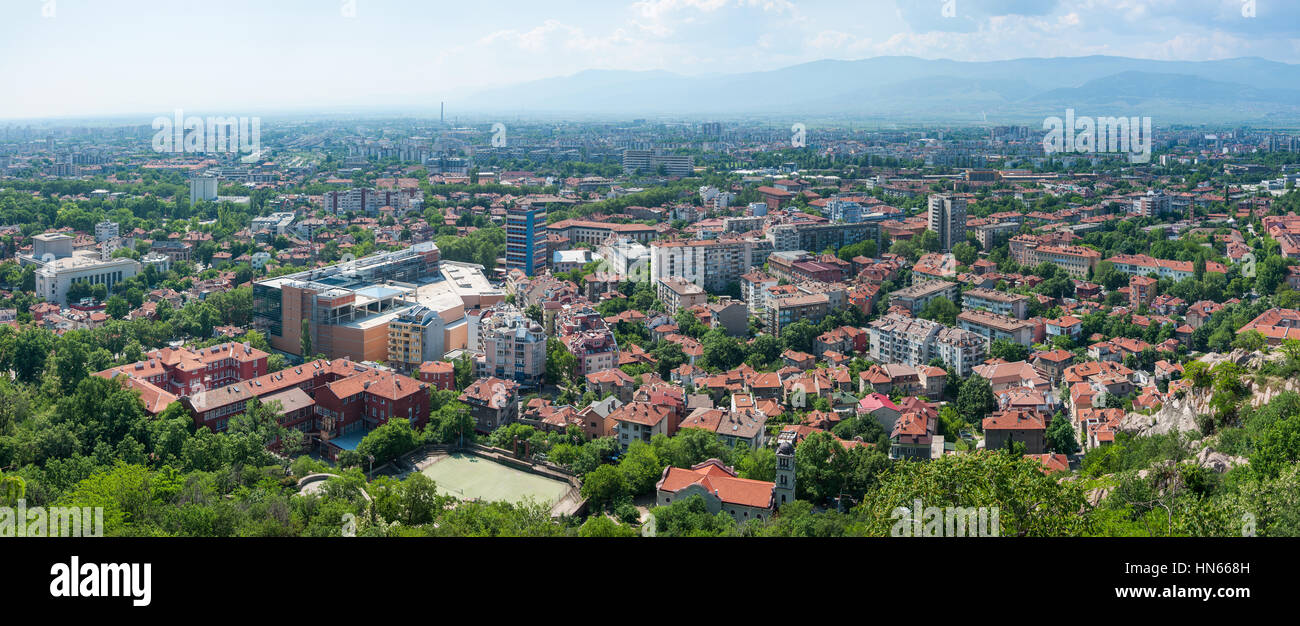 Panoramablick auf Wohngebiet von Plovdiv, Bulgarien Stockfoto