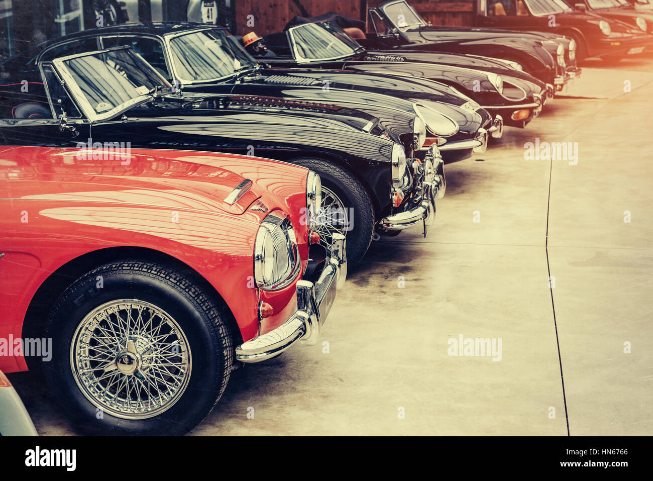 Retro-Auto Stand in der Ausstellung Stockfoto