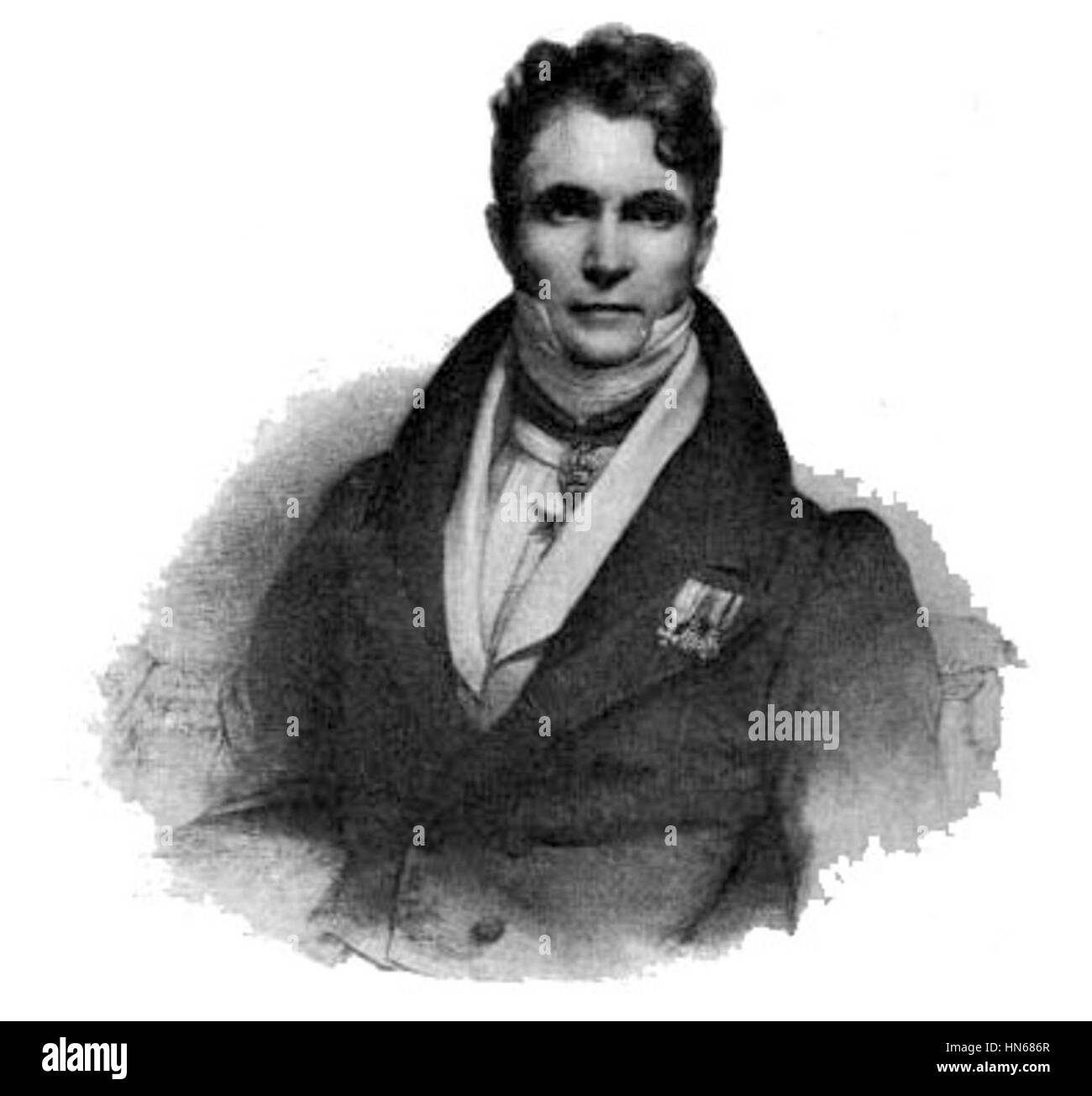 Lodovico Gasparo Spontini war ein italienischer Komponist, der Anfang des 19. Jahrhunderts für seine Opern bekannt war. Er leistete bedeutende Beiträge zur italienischen Oper und seine Werke werden für ihre dramatische Intensität und ihre stimmlichen Anforderungen gefeiert. Stockfoto