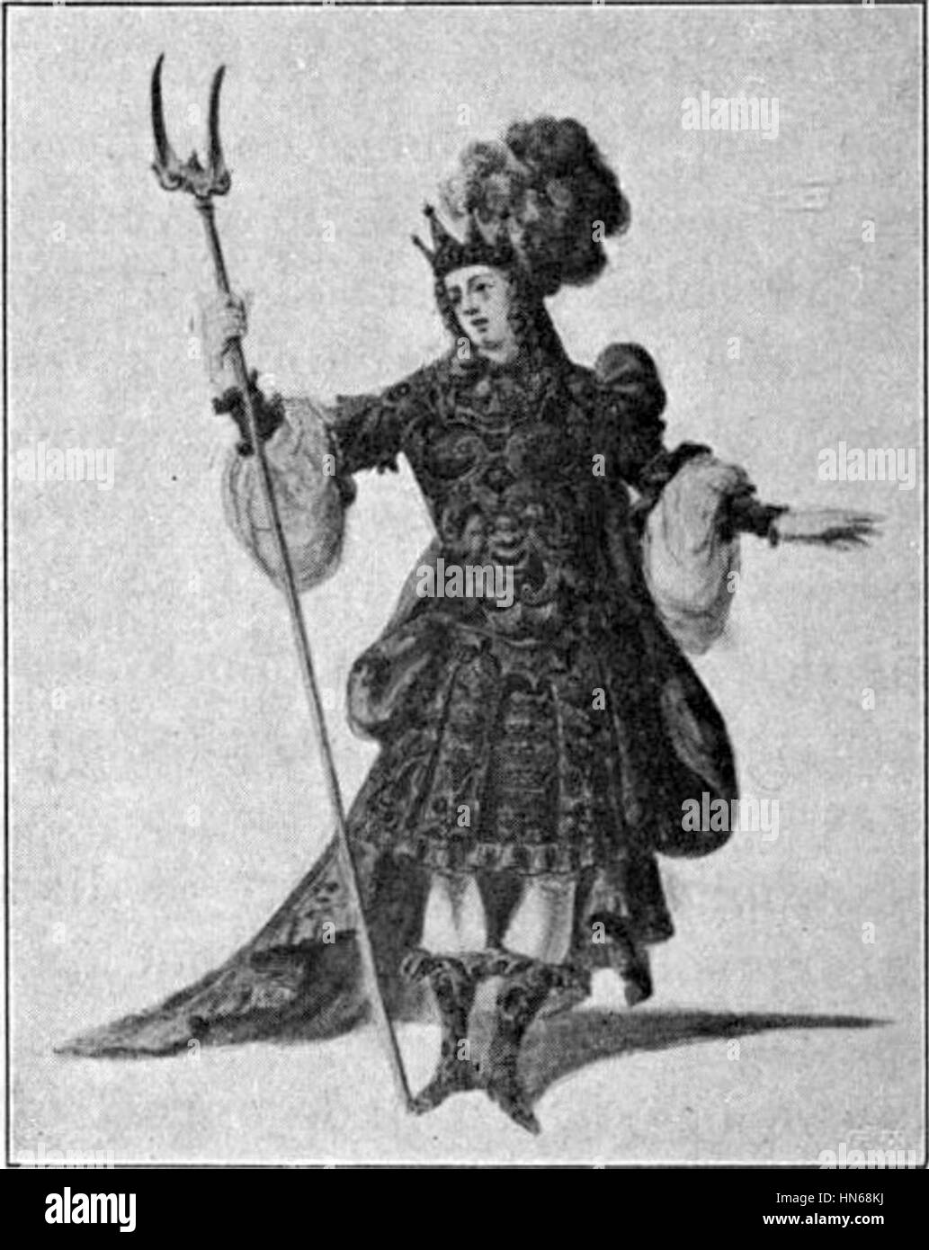 Dieses Kostümdesign mit dem Titel „Kostymbild“ wurde für die Svenska Teatern in Schweden entworfen. Es zeigt den raffinierten Kostümstil, der für das schwedische Theater des 19. Jahrhunderts typisch ist und sowohl kulturelle Ästhetik als auch theatralische Traditionen widerspiegelt. Stockfoto