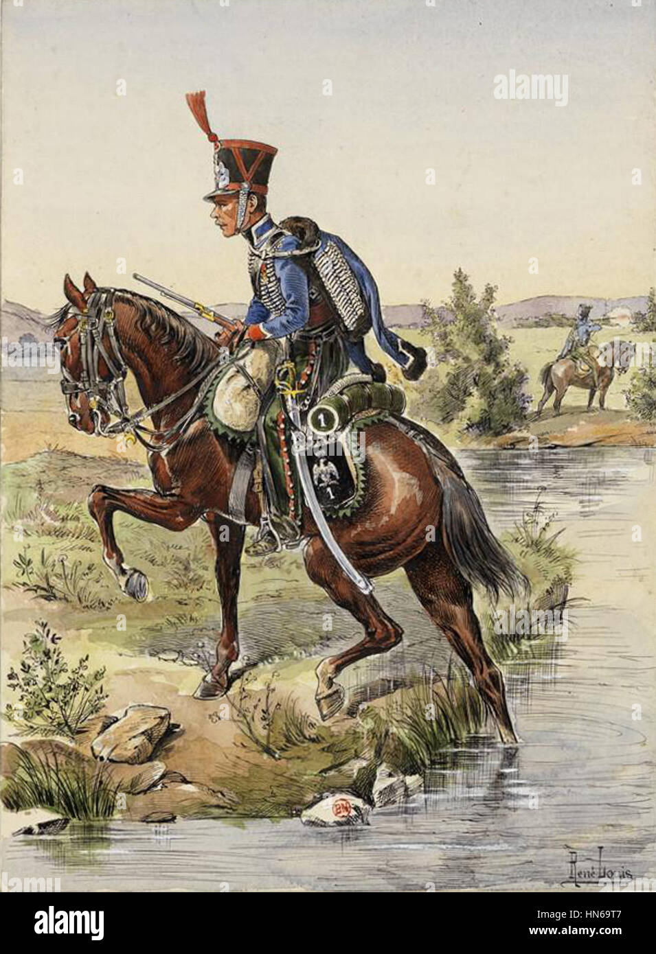 1813 - Compagnie d' Elite du 1er Hussards de Tenue de Campagne (12) Stockfoto