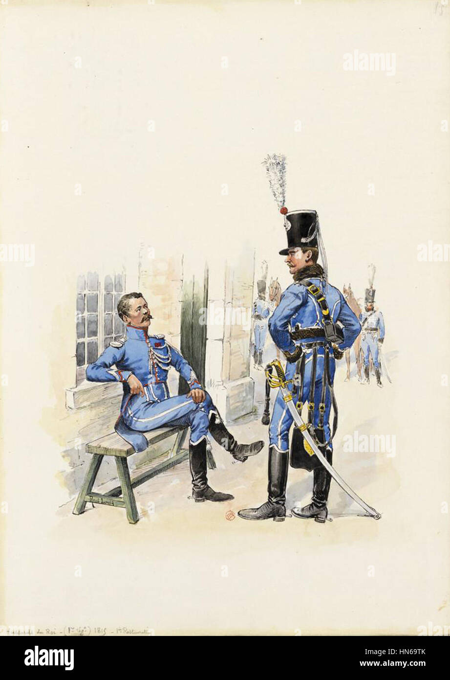 1815 - Hussards du Roi (1er Régiment) (15) Stockfoto