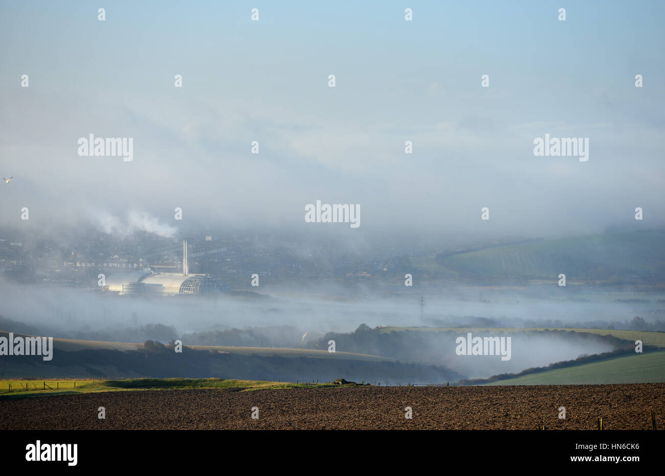 Verbrennungsanlage Newhaven, East Sussex, Verbrennung von Hausmüll aus Brighton um die macht Stockfoto