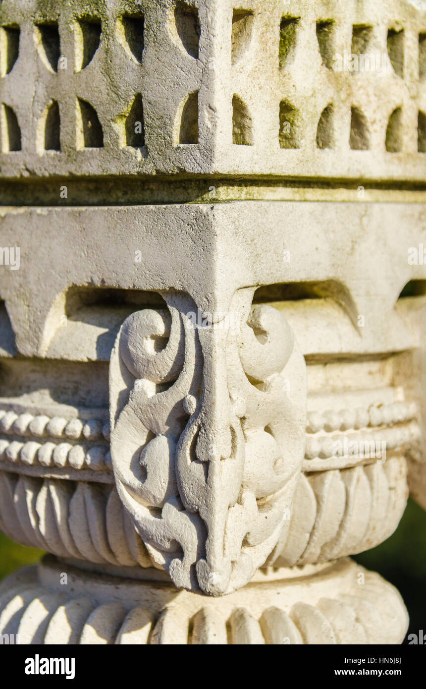 Detaillierten Ornament an der Wand einen Hindu-Tempel. Stockfoto