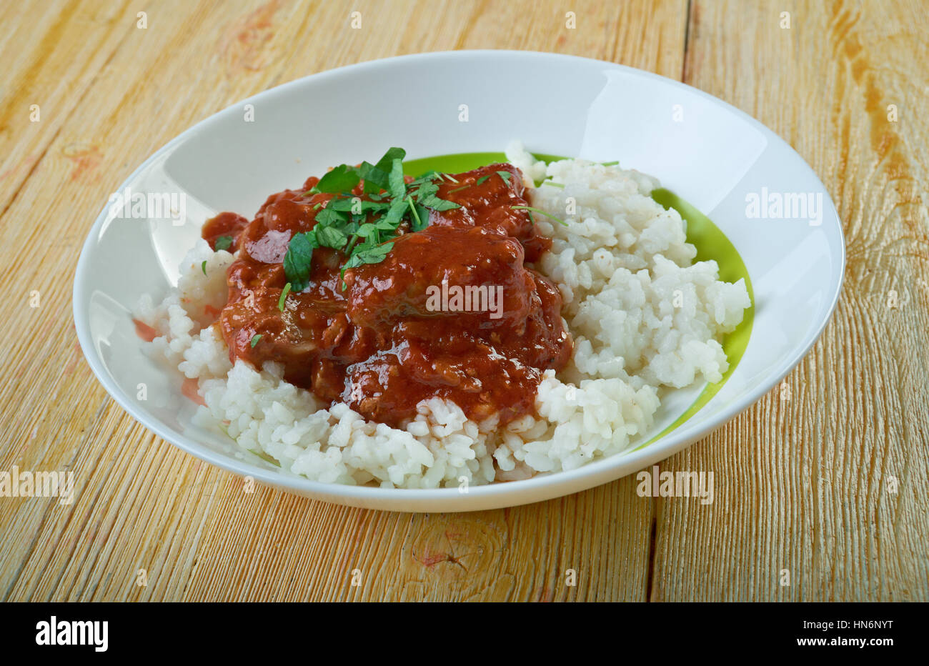 Ofada Rice Erbe verschiedener Reis angebaut im Südwesten Nigerias Stockfoto