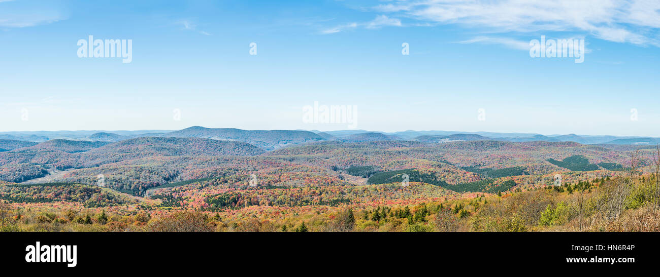Panorama des Appalachian Mountain Valley in West Virginia von Spruce Knob Stockfoto