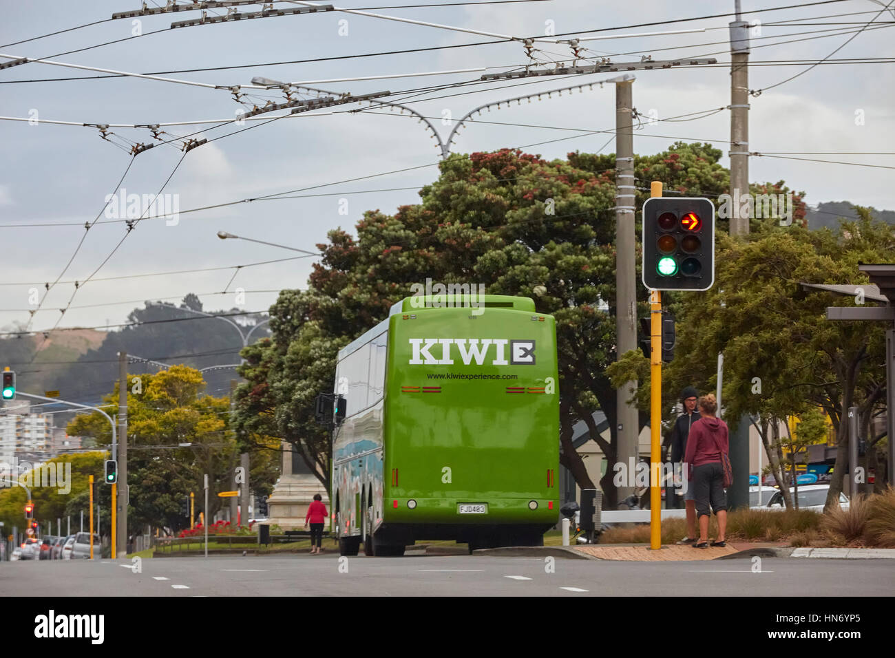 Kiwi-Erfahrung-Bus, Wellington, Neuseeland Stockfoto